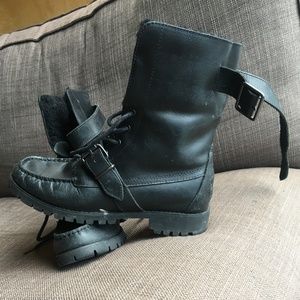 Ralph Lauren Leather Boots, Leather & Shearling